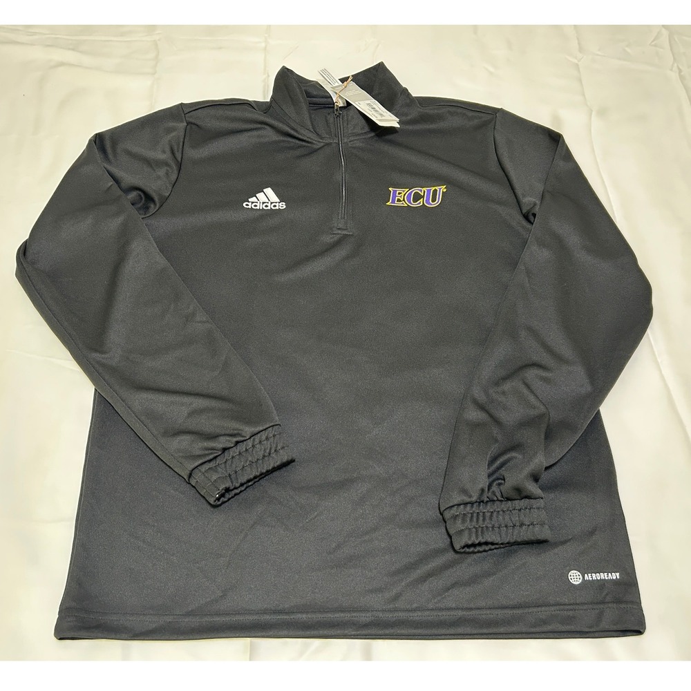 Adidas ECU East Carolina University Entrada 22 Training 1/4 Zip Black Mens L NWT